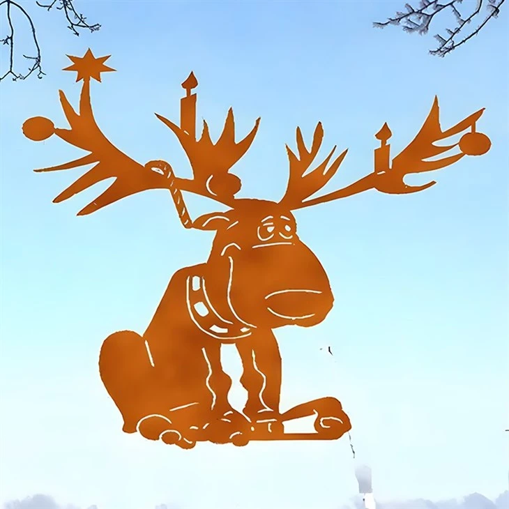 Christmas Festival Corten Steel Metal Handicraft