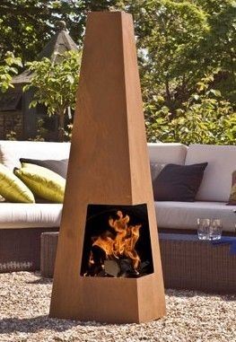 Corten Steel Garden Fireplace