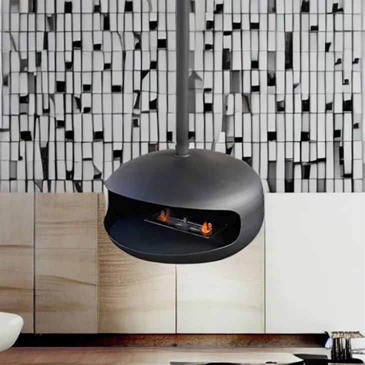 Indoor Black Color Bio Ethanol Hanging Fireplace