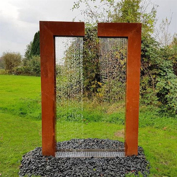 Corten Rain Curtain Water Feature
