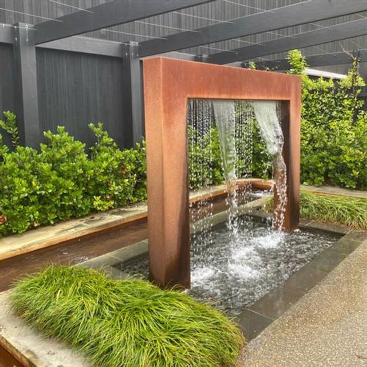 Corten Rain Curtain Water Feature