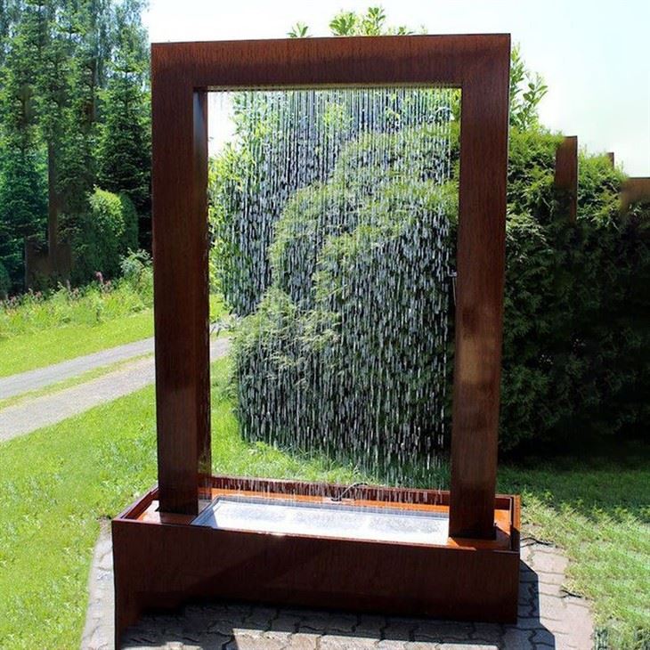 Corten Steel Creek Waterfall