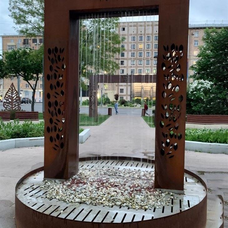 Corten Steel Creek Waterfall