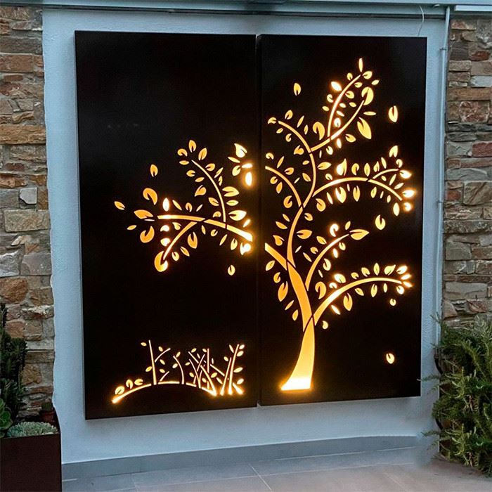 Weathering Steel Tree Branch Wall Panels